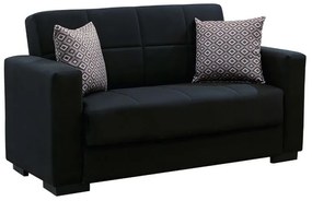 Kαναπές κρεβάτι Vox pakoworld 2θέσιος ύφασμα μαύρο 148x77x80εκ