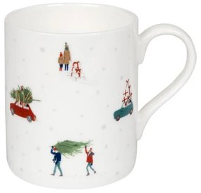 ΜΕΓΑΛΗ ΚΟΥΠΑ ΠΟΡΣΕΛΑΝΗΣ FINE BONE CHINA 425ml SOPHIE ALLPORT - HOME FOR XMAS (WHITE)