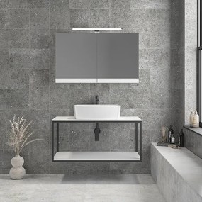 Furnibath S10 101 White - Βάση Επιτραπέζιου Επιπλου με Ραφι 101x46