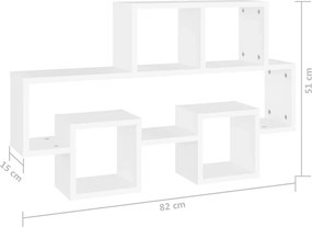 vidaXL Ράφι Τοίχου σε Σχήμα Αυτοκινήτου Λευκό 82x15x51 εκ. Επεξ. Ξύλο