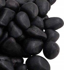 vidaXL Βότσαλα Γυαλισμένα Μαύρα 10 κ. 2-5 εκ.