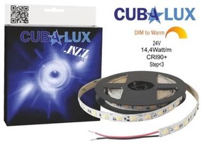 Ταινία LED 14,4W/m 5M 120LED/M 24V CRI90 3500K-2300K 1358lm/m JAZZ DIM TO WARM 131173 Cubalux 131173