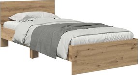 vidaXL Σκελετός Κρεβατιού Artisan Oak 90 x 190 cm Επεξεργασμένο Ξύλο