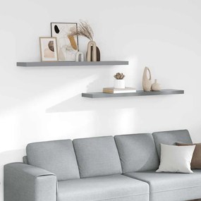 vidaXL Ράφια Τοίχου 2 τεμ. Γκρι 120x23,5x3,8 εκ. MDF