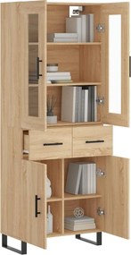 vidaXL Ντουλάπι Sonoma δρυς 69,5 x 34 x 180 εκ. από Επεξεργασμένο Ξύλο