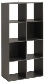 Βιβλιοθήκη Book 2x4-Γκρι - 61.00Χ29.00Χ121.00cm