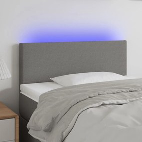 Κεφαλάρι Κρεβατιού LED Σκούρο Γκρι 100x5x78/88 εκ. Υφασμάτινο 3121323