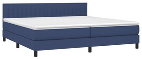 ΚΡΕΒΑΤΙ BOXSPRING ΜΕ ΣΤΡΩΜΑ &amp; LED ΜΠΛΕ 200X200 ΕΚ. ΥΦΑΣΜΑΤΙΝΟ 3133347