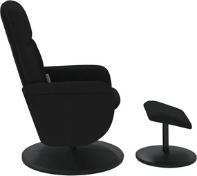vidaXL Πολυθρόνα Μασάζ Ανακλινόμενη με Υποπόδιο Μαύρη Βελούδινη