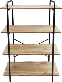 Ραφιέρα ArteLibre AMORA Φυσικό/Μαύρο MDF/Μέταλλο 80x34x112cm