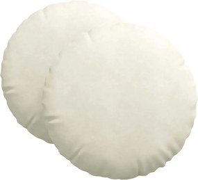 vidaXL Μαξιλάρια καθισμάτων 2 pcs Κρεμ Ø 80 x 29 εκ. Βελούδο