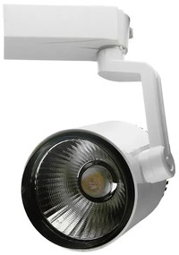 Globostar S-40026 Μονοφασικό Bridgelux COB LED Φωτιστικό Σποτ Ράγας 20W 230V 3000lm 24° Θερμό Λευκό 3000k - S-40026