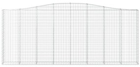 vidaXL Συρματοκιβώτια Τοξωτά 2 τεμ. 400x30x160/180 εκ. Γαλβαν. Ατσάλι