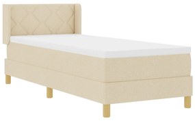 vidaXL Κρεβάτι Box Spring με Στρώμα, Κρεμ, 80 x 200 cm Ύφασμα