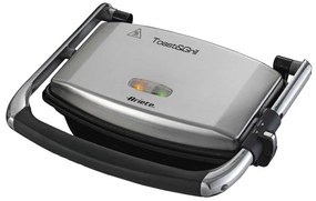 3in1 Ariete TOAST & GRILL SLIM 1911/10, Τοστιέρα, Γκριλ, Γκριλ, 1000W, 230C, Αντικολλητική επίστρωση, Ρυθμιζόμενη άνω πλάκα, Inox