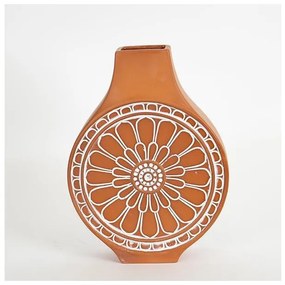 Βάζο Κεραμικό Τερακότα &amp; Άσπρο 21.3x8.1x287cm 752-20227 Estheti-752-20227-Καφέ 752-20227
