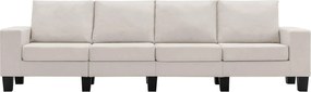 vidaXL Καναπές Κρεμ Τετραθέσιος ύφασμα