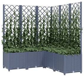 vidaXL Ζαρντινιέρα Κήπου με Καφασωτό Μπλε Γκρι 120x120x136 εκ από PP