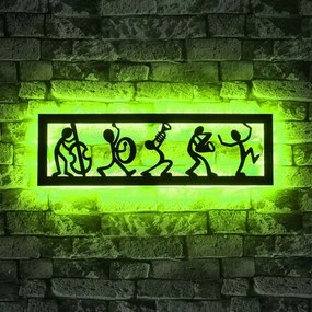 Διακοσμητικό Τοίχου Με Φως Led Music Band 692FRW1159 19x60cm Green-Black Wallity Mdf