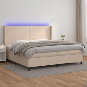 ΚΡΕΒΑΤΙ BOXSPRING ΣΤΡΩΜΑ&amp;LED ΚΑΠΟΥΤΣΙΝΟ 200X200 ΕΚ. ΣΥΝΘ. ΔΕΡΜΑ 3139288