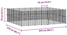 vidaXL Κλουβί Κατοικίδιων με 52 Πάνελ + Πόρτα Μαύρο 35 x 35εκ Ατσάλινο