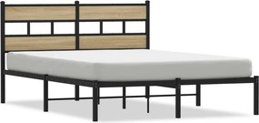 vidaXL Σκελετός Κρεβ. Χωρίς Στρώμα Sonoma Δρυς 160x200 εκ. Μεταλλικό