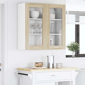 vidaXL Κρεμαστό ντουλάπι με αποθήκευση Δρύς Sonoma 80 x 31 x 80 εκ.