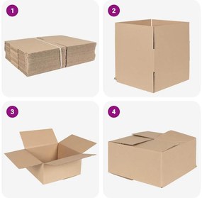 vidaXL Πτυσσόμενο Κουτί 50 pcs Καφέ 30 x 30 x 15 cm Χαρτόνι