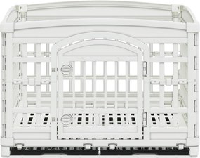 vidaXL Αλάνα Σκύλου 4 Πάνελ 177,5 x 154,5 x 112 εκ Πλαστικό Λευκό