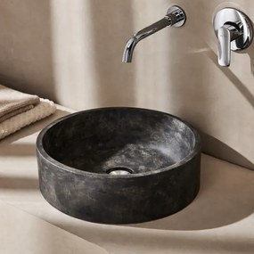 Tema Essenza Anthracite Ø40 - Επιτραπέζιος Νιπτήρας με Υφή Πέτρας