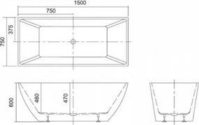 Karag Keres K-1505 - Μπανιέρα Ελεύθερης Τοποθέτησης 170x80 εκ.
