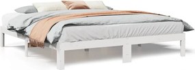 vidaXL Σκελετός Κρεβ. Χωρίς Στρώμα Λευκό 160x200 εκ Μασίφ Πεύκο
