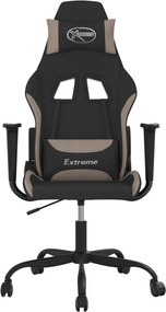 vidaXL Καρέκλα Gaming Μαύρη και Taupe Υφασμάτινη