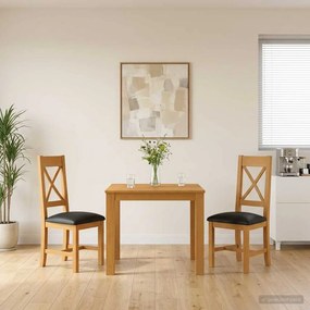 vidaXL Σετ τραπεζαρίας TIEL 3 τμχ. Μαύρο 90 x 90 x 75 cm