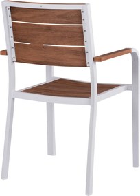 ΠΟΛΥΘΡΟΝΑ ΑΛΟΥΜΙΝΙΟΥ SAGA ΛΕΥΚΗ ΜΕ POLYWOOD HM5127.01 55x56x85Υ εκ.