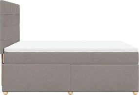 vidaXL Κρεβάτι Boxspring με Στρώμα Taupe 140x200 εκ. Υφασμάτινο