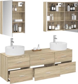 vidaXL Σετ Επίπλων Μπάνιου 5 pcs Sonoma Δρυς