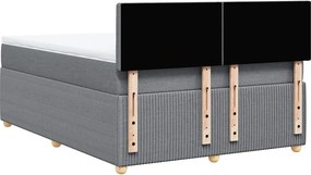 vidaXL Κρεβάτι Boxspring με Στρώμα Ανοιχτό Γκρι 140x190 εκ. Υφασμάτινο