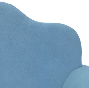 vidaXL Καναπές Παιδικός Διθέσιος Μπλε από Μαλακό Βελουτέ Ύφασμα