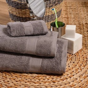 Πετσέτες Kenzo (Σετ 3τμχ) Grey Melinen Towels Set 70x140cm 100% Βαμβάκι