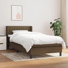 ΚΡΕΒΑΤΙ BOXSPRING ΜΕ ΣΤΡΩΜΑ ΣΚΟΥΡΟ ΚΑΦΕ 90X190 ΕΚ. ΥΦΑΣΜΑΤΙΝΟ 3129836