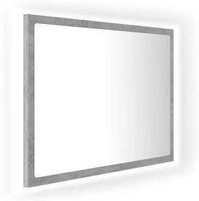 Καθρέφτης Μπάνιου Γκρι Σκυροδέματος 60x8,5x37 εκ. Ακρυλικός - Γκρι