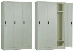 LOCKER 3 θέσεων Μεταλλικό Άσπρη 115x45x185cm Ε6005