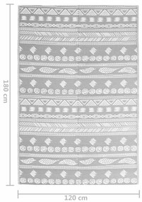 vidaXL Χαλί εξωτερικού χώρου ARAKIL Γκρι 120x180 cm PP