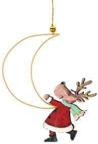 Χριστουγεννιάτικο Μεταλλικό Στολίδι Τάρανδος 236109a