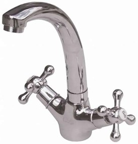 Μπαταρία Νιπτήρος Leda 23-0506 Βαρέως Τύπου Chrome Gloria Metal