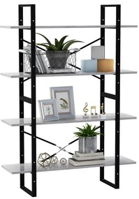 vidaXL Βιβλιοθήκη με 4 Ράφια Γκρι Σκυροδέμ. 100x30x140 εκ. Επεξ. Ξύλο