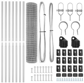 vidaXL Euro Fence με 7 Πόλους 1.5x10 μ Γαλβανισμένο Ατσάλι