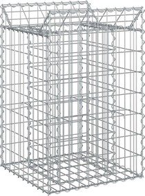 vidaXL Ανασηκωμένο κρεβάτι gabion Ασημί