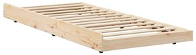 vidaXL Σκελετός Κρεβατιού Καφέ 90 x 200 cm Μασίφ ξύλο πεύκου